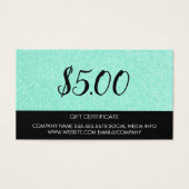 Groene Glitter | Korteningskaart Visitekaartje (Voorkant)