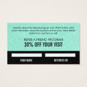 Groene Glitter | Korteningskaart Visitekaartje (Achterkant)