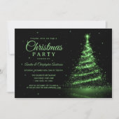 Groene Glitter Licht Boom Kerstfeest Kaart (Voorkant)