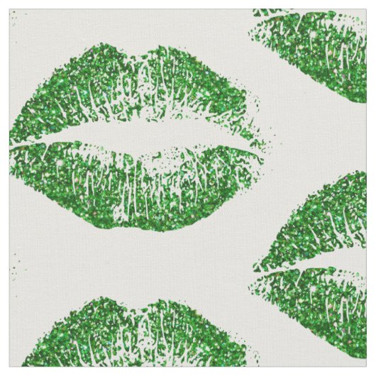 Groene Glitter Lips #2 Stof (Close Up)