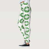 Groene Glitter Lips Leggings (Links)