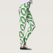 Groene glitter Lips Moderne White Leggings (Rechts)