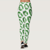 Groene glitter Lips Moderne White Leggings (Achterkant)