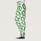 Groene glitter Lips Moderne White Leggings (Links)