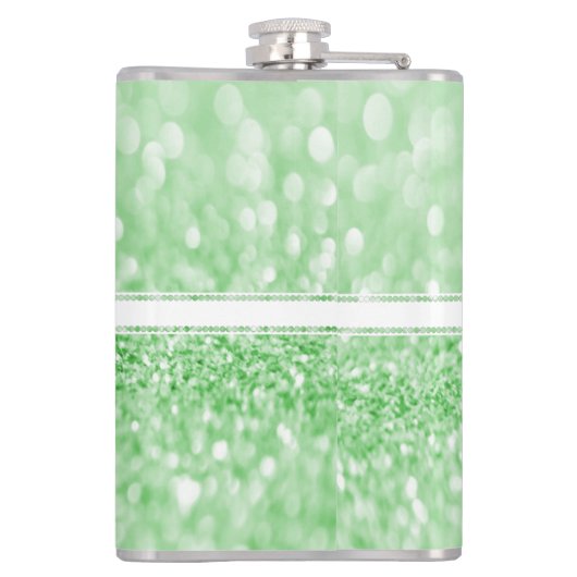 Groene Glitter-maatkolf Heupfles (Achterkant)