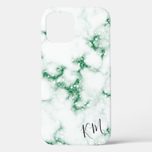 Groene Glitter Marble Aangepast Case-Mate iPhone Case (Achterkant)