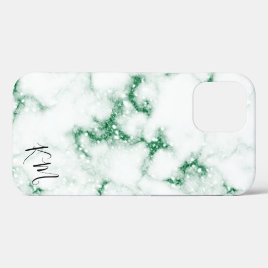 Groene Glitter Marble Aangepast Case-Mate iPhone Case (Achterkant (horizontaal))