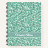 Groene glitter met witte vonken notitieboek (Voorkant)