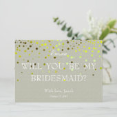 Groene Glitter Minimaal Wil Je Mijn Bruidsmeisje Z Kaart (Staand voorkant)