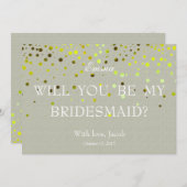 Groene Glitter Minimaal Wil Je Mijn Bruidsmeisje Z Kaart (Voorkant / Achterkant)