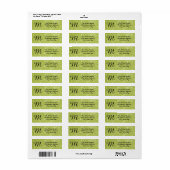 Groene Glitter Monogram - Retouradreslabels Etiket (Full Sheet)