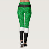 Groene glitter, mousserende sinteren met kerst leggings (Achterkant)