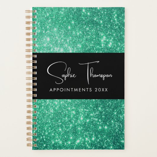 Groene glitter nieuwjaar planner (Voorkant)