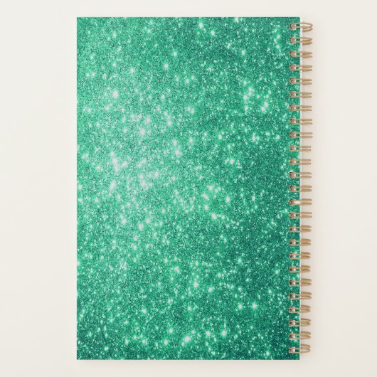 Groene glitter nieuwjaar planner (Achterkant)