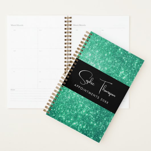 Groene glitter nieuwjaar planner (Display)