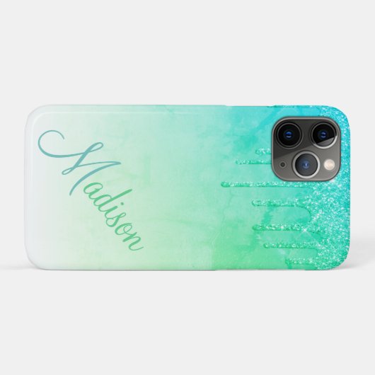Groene Glitter Ombré Glam Sparkles Case-Mate iPhone Case (Achterkant (horizontaal))