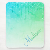 Groene Glitter Ombré Glam Sparkles Muismat (Voorkant)