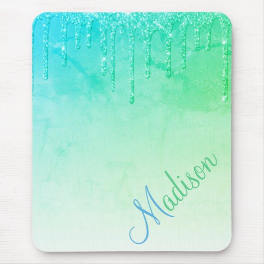 Groene Glitter Ombré Glam Sparkles Muismat (Voorkant)