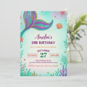 Groene glitter onder het Zee Mermaid Tail Birthday Kaart (Staand voorkant)