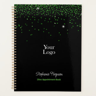 Groene Glitter op zwarte achtergrond Wekelijks Maa Planner
