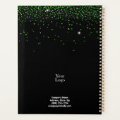 Groene Glitter op zwarte achtergrond Wekelijks Maa Planner (Achterkant)