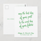 Groene Glitter Oude Ierse Zegen St. Patrick's Dag Briefkaart (Voorkant / Achterkant)