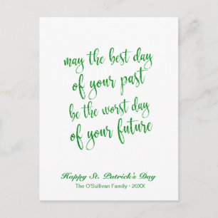 Groene Glitter Oude Ierse Zegen St. Patrick's Dag Briefkaart