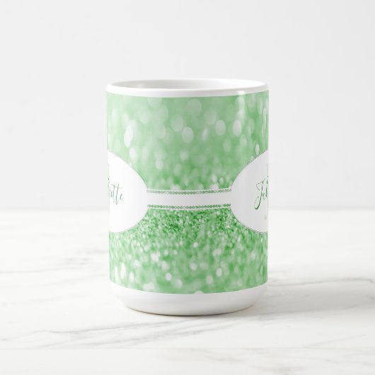 Groene Glitter personaliseert de Mok van koffie (Center)
