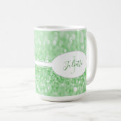 Groene Glitter personaliseert de Mok van koffie (Voorkant rechts)