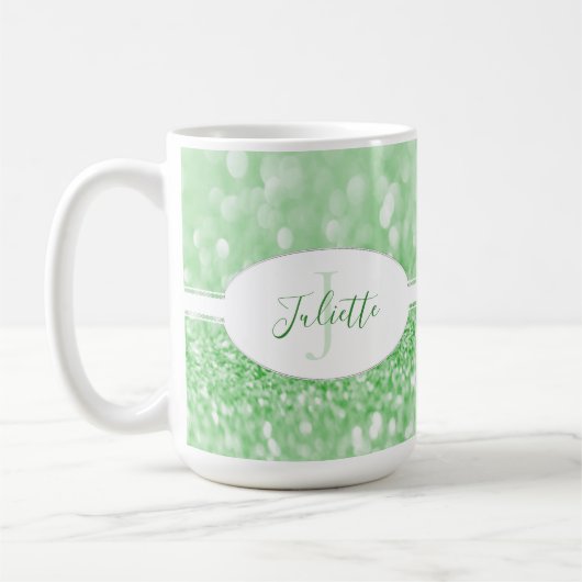 Groene Glitter personaliseert de Mok van koffie (Links)