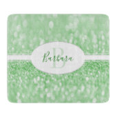 Groene Glitter Personaliseert snijraad Snijplank (Voorkant)