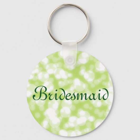 Groene Glitter Persoonlijke Bridesmaid Sleutelhanger (Voorkant)
