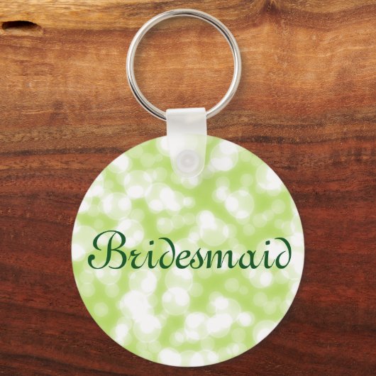 Groene Glitter Persoonlijke Bridesmaid Sleutelhanger (Voorkant)