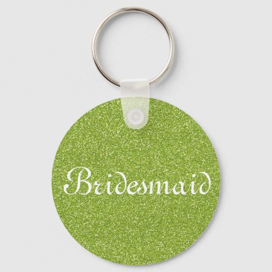 Groene Glitter Persoonlijke Bridesmaid Sleutelhanger (Voorkant)