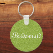 Groene Glitter Persoonlijke Bridesmaid Sleutelhanger (Voorkant)