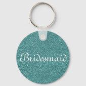 Groene Glitter Persoonlijke Bridesmaid Sleutelhanger (Voorkant)