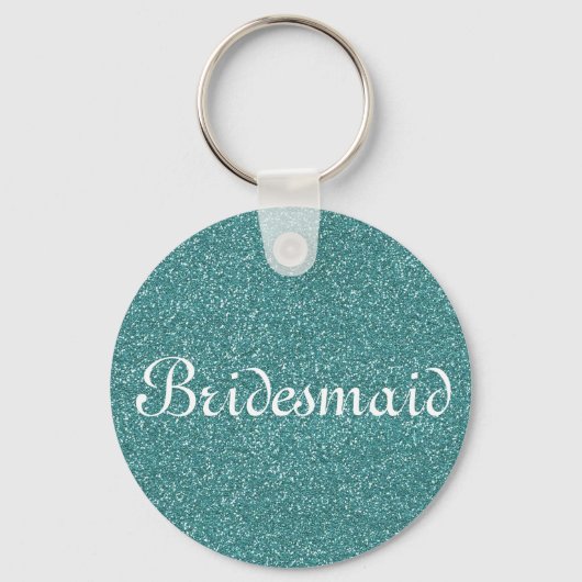 Groene Glitter Persoonlijke Bridesmaid Sleutelhanger (Voorkant)