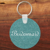 Groene Glitter Persoonlijke Bridesmaid Sleutelhanger (Voorkant)