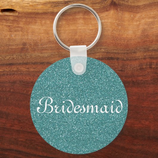 Groene Glitter Persoonlijke Bridesmaid Sleutelhanger (Voorkant)