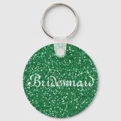 Groene Glitter Persoonlijke Bridesmaid Sleutelhanger (Voorkant)
