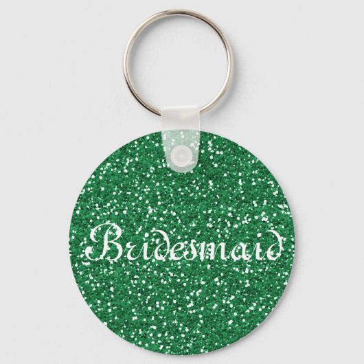 Groene Glitter Persoonlijke Bridesmaid Sleutelhanger (Voorkant)