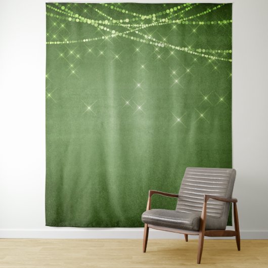 Groene Glitter Photo Booth Backfrop Tapestry Wandkleed (In situ)