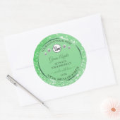 Groene Glitter Product Labels met Logo Rhinestones (Envelop)
