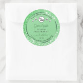 Groene Glitter Product Labels met Logo Rhinestones (Tas)
