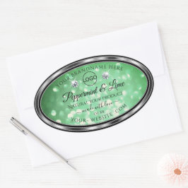 Groene Glitter Product Labels Sparkle Diamonds Log