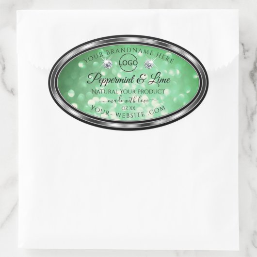 Groene Glitter Product Labels Sparkle Diamonds Log (Tas)