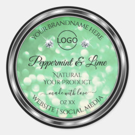 Groene Glitter Product Labels Sparkle Diamonds Log