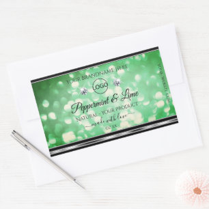 Groene Glitter Product Labels Sparkle Diamonds Log