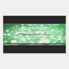 Groene Glitter Product Labels Sparkle Diamonds Log