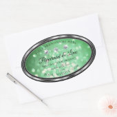 Groene Glitter-productlabels met Sparkle Diamonds Ovale Sticker (Envelop)